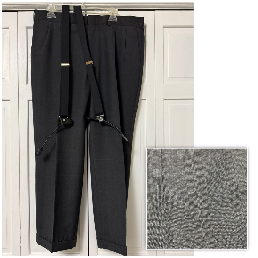Sterling & Hunt Premier Edition Men’s Waist 37 Inseam 27 Dark Gray Plaid Pants